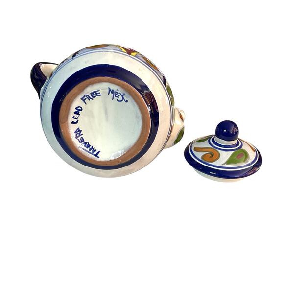 Tall Talavera Hand Painted Ceramic Coffee Tea Pot w Lid Mexican Floral Pottery - Picture 11 of 12